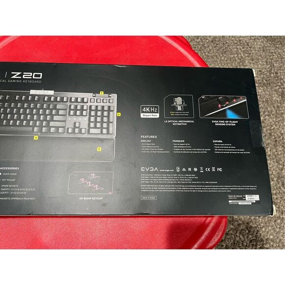 EVGA Z20 RGB Backlit LED Optical Mechanical Gaming Keyboard Macro New Sealed - Picture 6 of 7